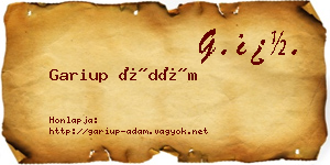 Gariup Ádám névjegykártya